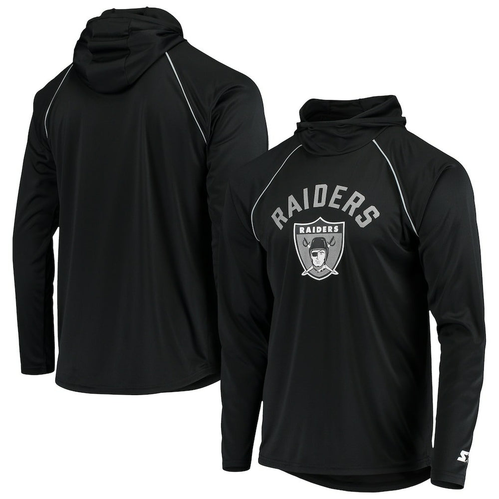 Las Vegas Raiders Starter Throwback Raglan Hoodie Long Sleeve T-Shirt | NFL On sale