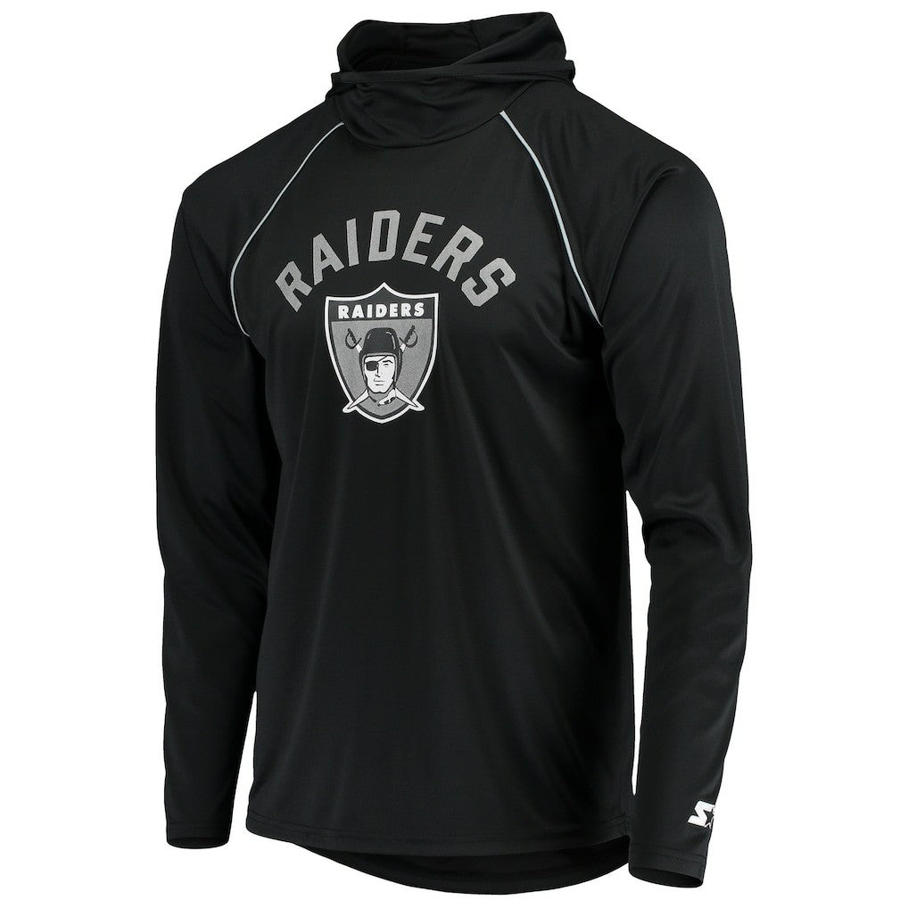 Las Vegas Raiders Starter Throwback Raglan Hoodie Long Sleeve T-Shirt | NFL On sale