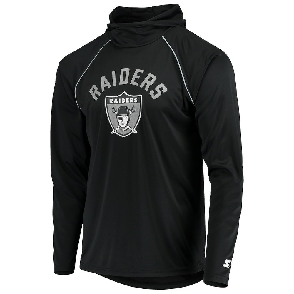 Las Vegas Raiders Starter Throwback Raglan Hoodie Long Sleeve T-Shirt | NFL On sale