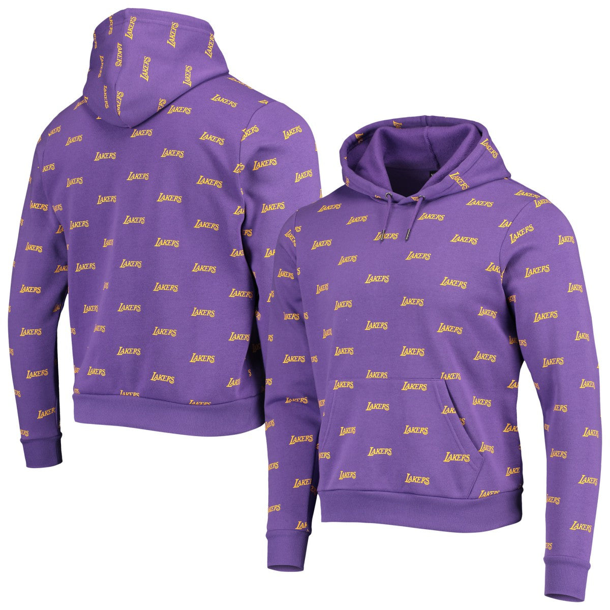 Purple Los Angeles Lakers The Wild Collective Unisex Allover Logo Pullover Hoodie | NBA
