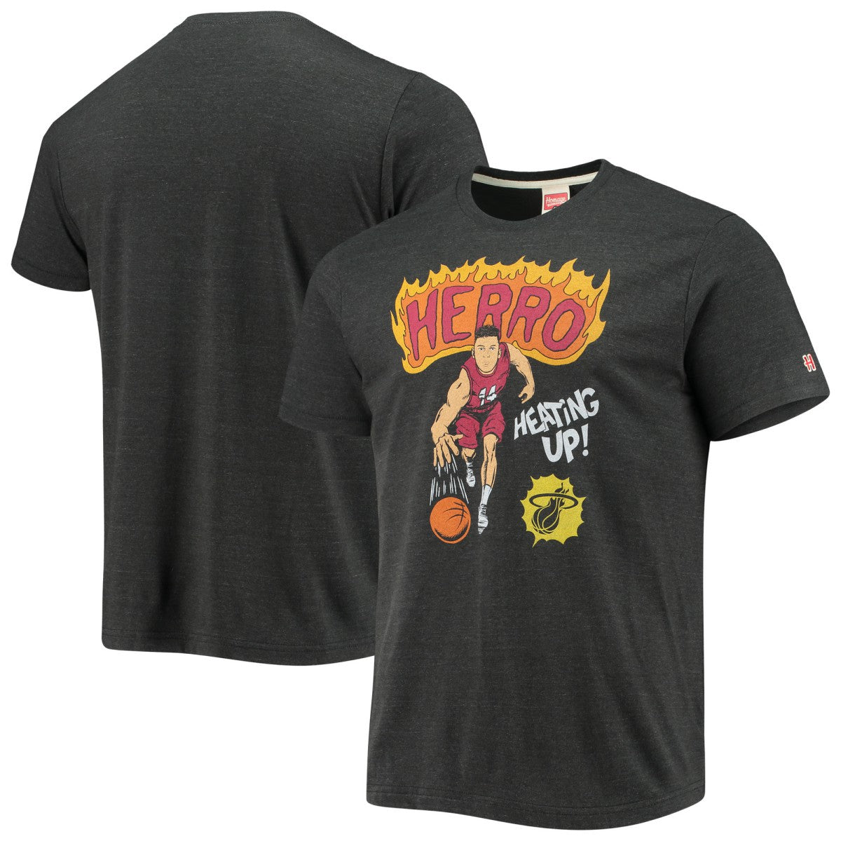 Charcoal Tyler Herro Miami Heat Homage Comic Book Player Tri-Blend T-Shirt | NBA