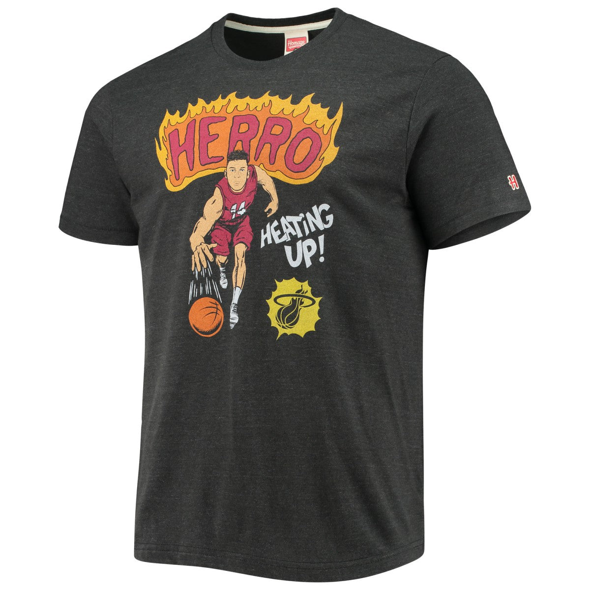 Charcoal Tyler Herro Miami Heat Homage Comic Book Player Tri-Blend T-Shirt | NBA