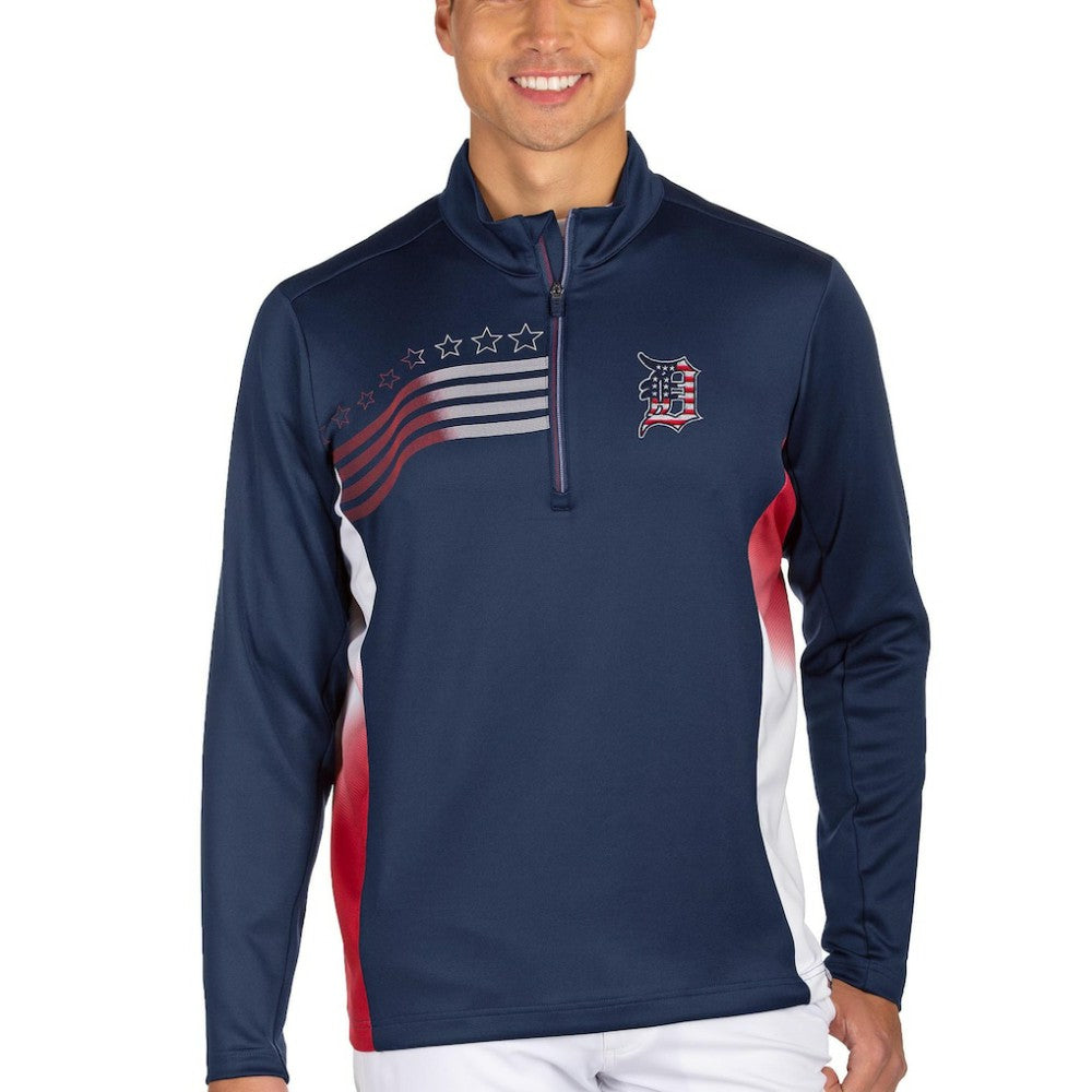 Detroit Tigers Antigua Liberty Quarter-Zip Pullover Jacket - MLB Jackets