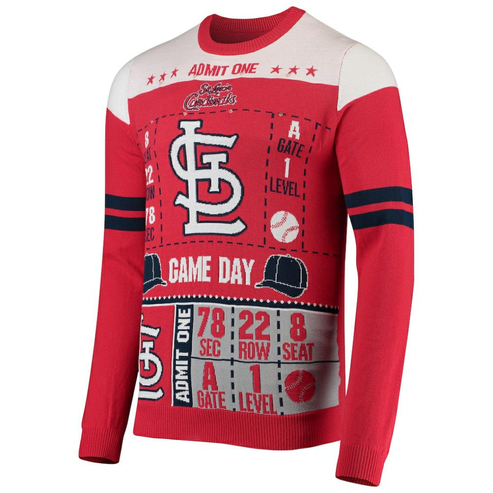 St. Louis Cardinals FOCO Ticket Light-Up Ugly Sweater - MLB