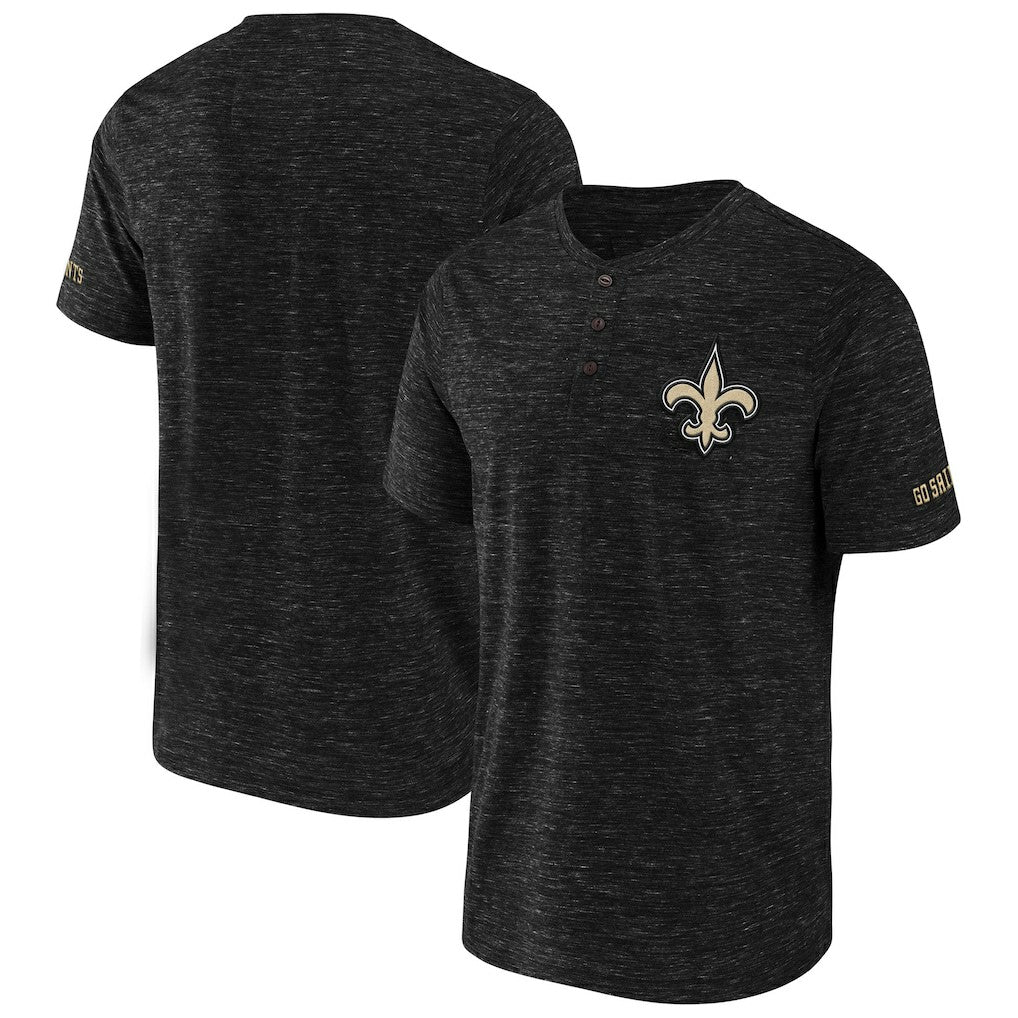 New Orleans Saints NFL x Darius Rucker Collection Slub Henley T-Shirt | NFL Sale