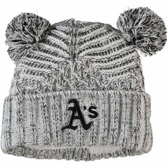 Athletics New Era Women's Dual Cuffed Knit Hat with Poms - MLB Hats