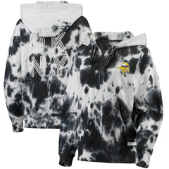 Minnesota Vikings DKNY Sport Women's Dakota Oversized Tie-Dye Half-Zip Hoodie | NFL Discount