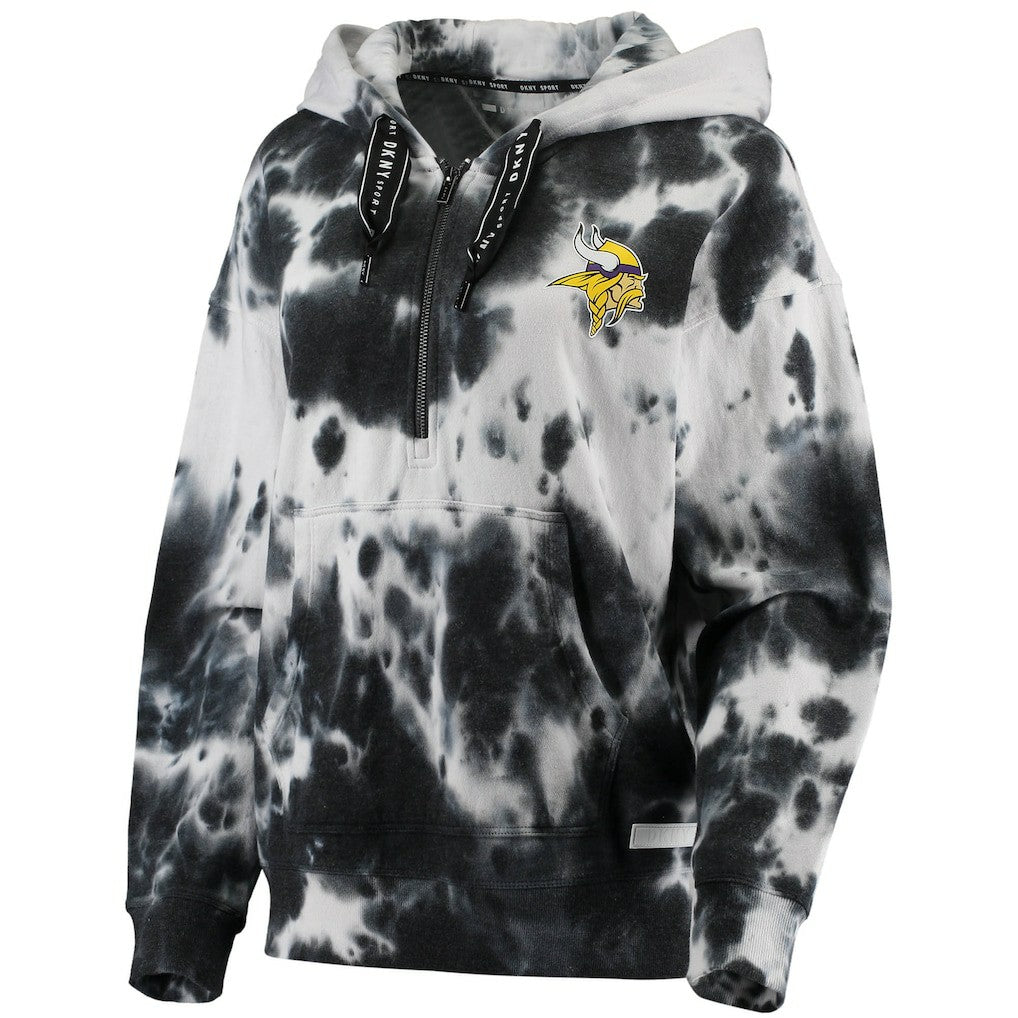 Minnesota Vikings DKNY Sport Women's Dakota Oversized Tie-Dye Half-Zip Hoodie | NFL Discount