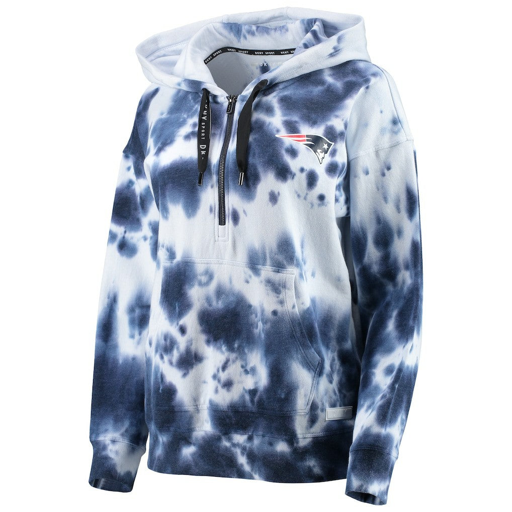 New England Patriots DKNY Sport Women's Dakota Oversized Tie-Dye Half-Zip Hoodie | NFL Sale