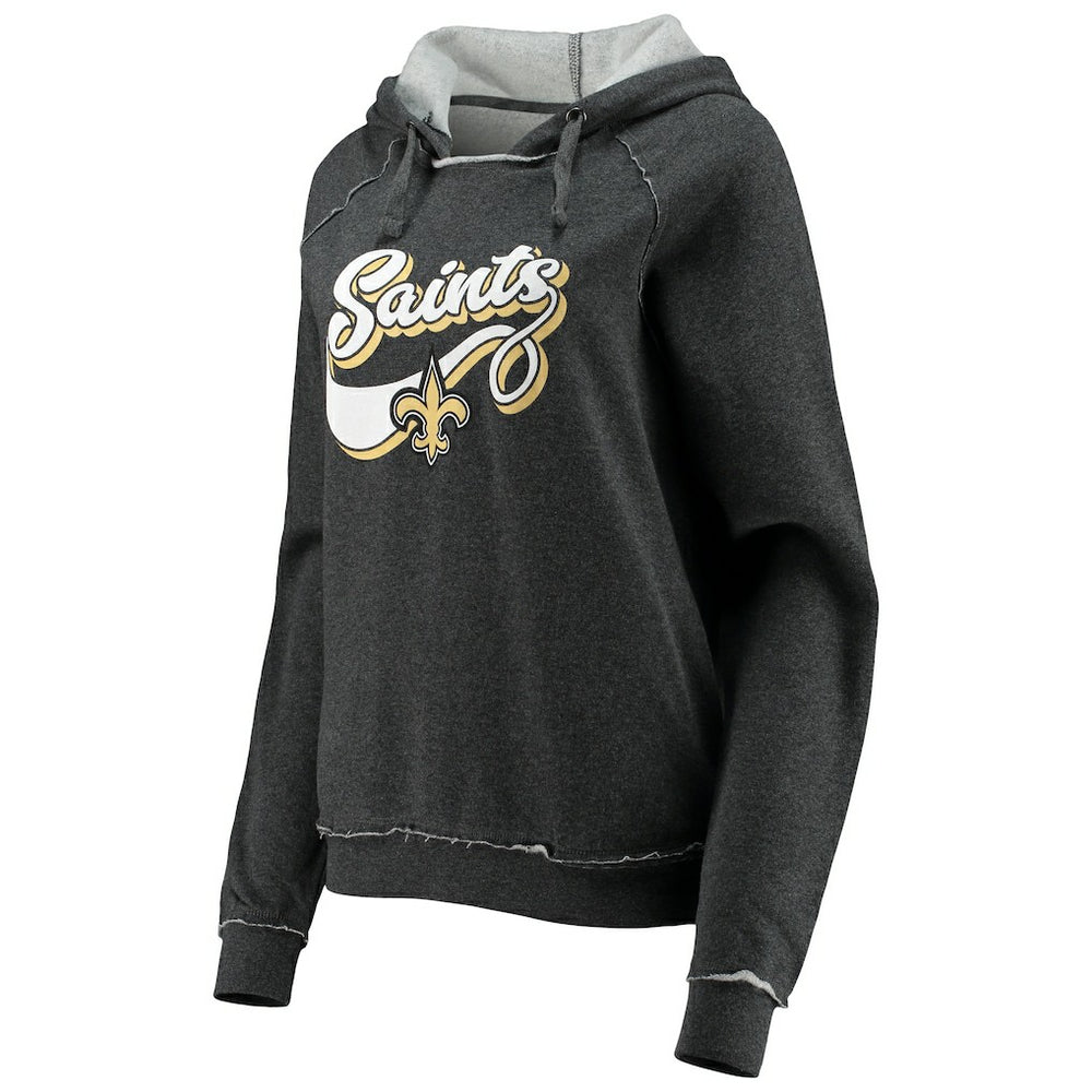 New Orleans Saints Women's Script Fleece Raglan Pullover Hoodie | NFL New