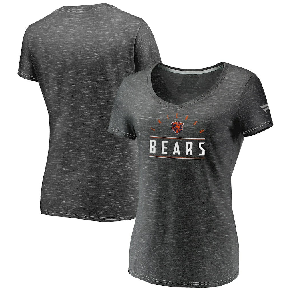 Chicago Bears Women's League Leader Space Dye V-Neck T-Shirt | NFL US