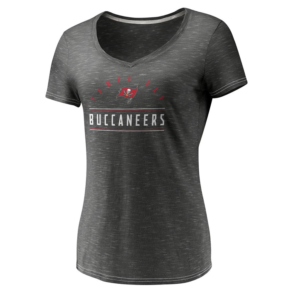 Tampa Bay Buccaneers Women's League Leader Space Dye V-Neck T-Shirt | NFL Hot