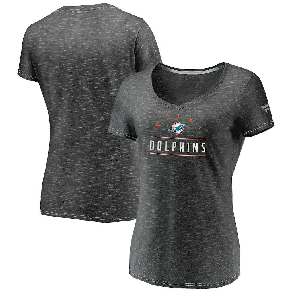 Miami Dolphins Women's League Leader Space Dye V-Neck T-Shirt | NFL Online