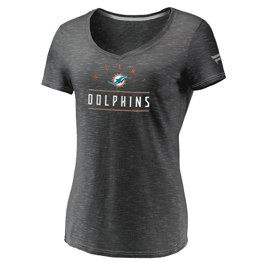 Miami Dolphins Women's League Leader Space Dye V-Neck T-Shirt | NFL Online