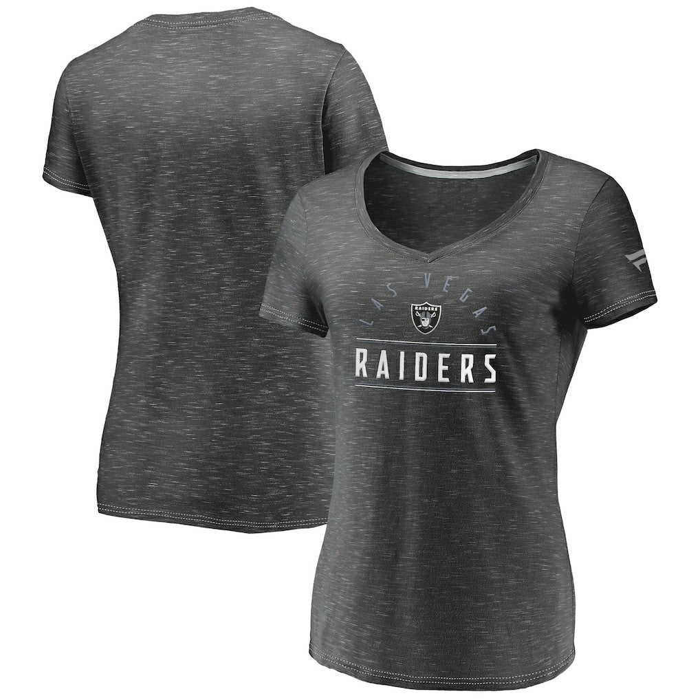 Las Vegas Raiders Women's League Leader Space Dye V-Neck T-Shirt | NFL Online