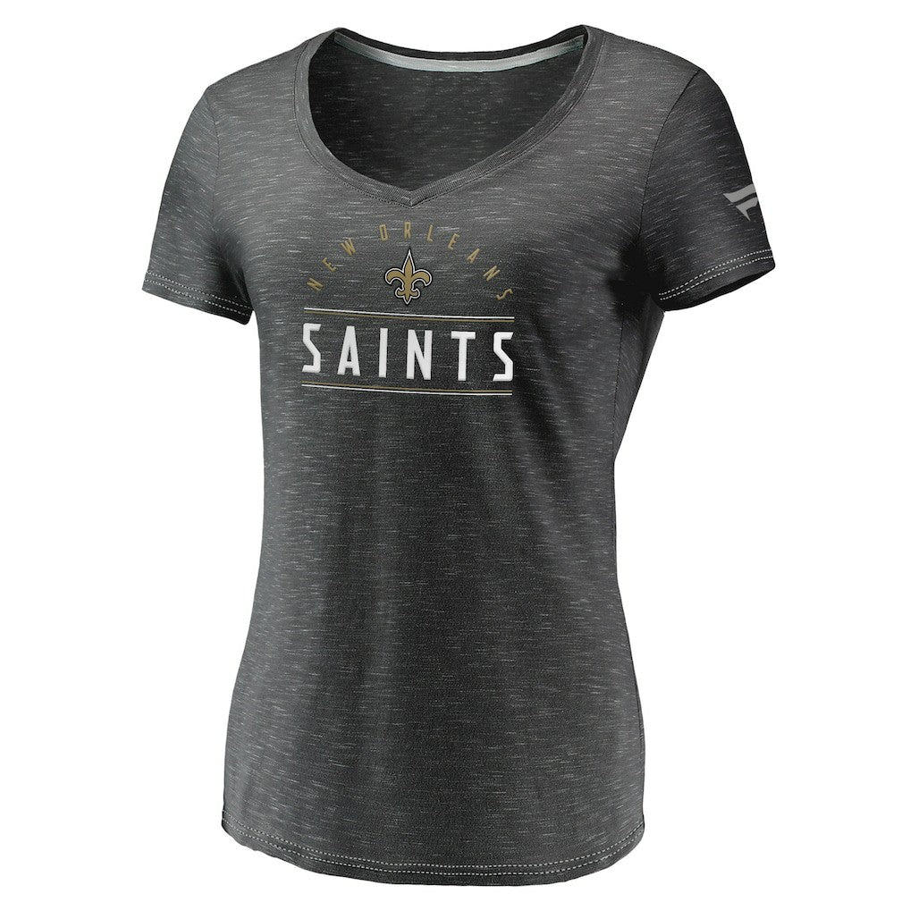 New Orleans Saints Women's League Leader Space Dye V-Neck T-Shirt | NFL Discount