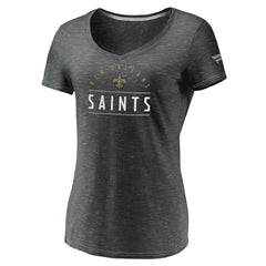 New Orleans Saints Women's League Leader Space Dye V-Neck T-Shirt | NFL Discount