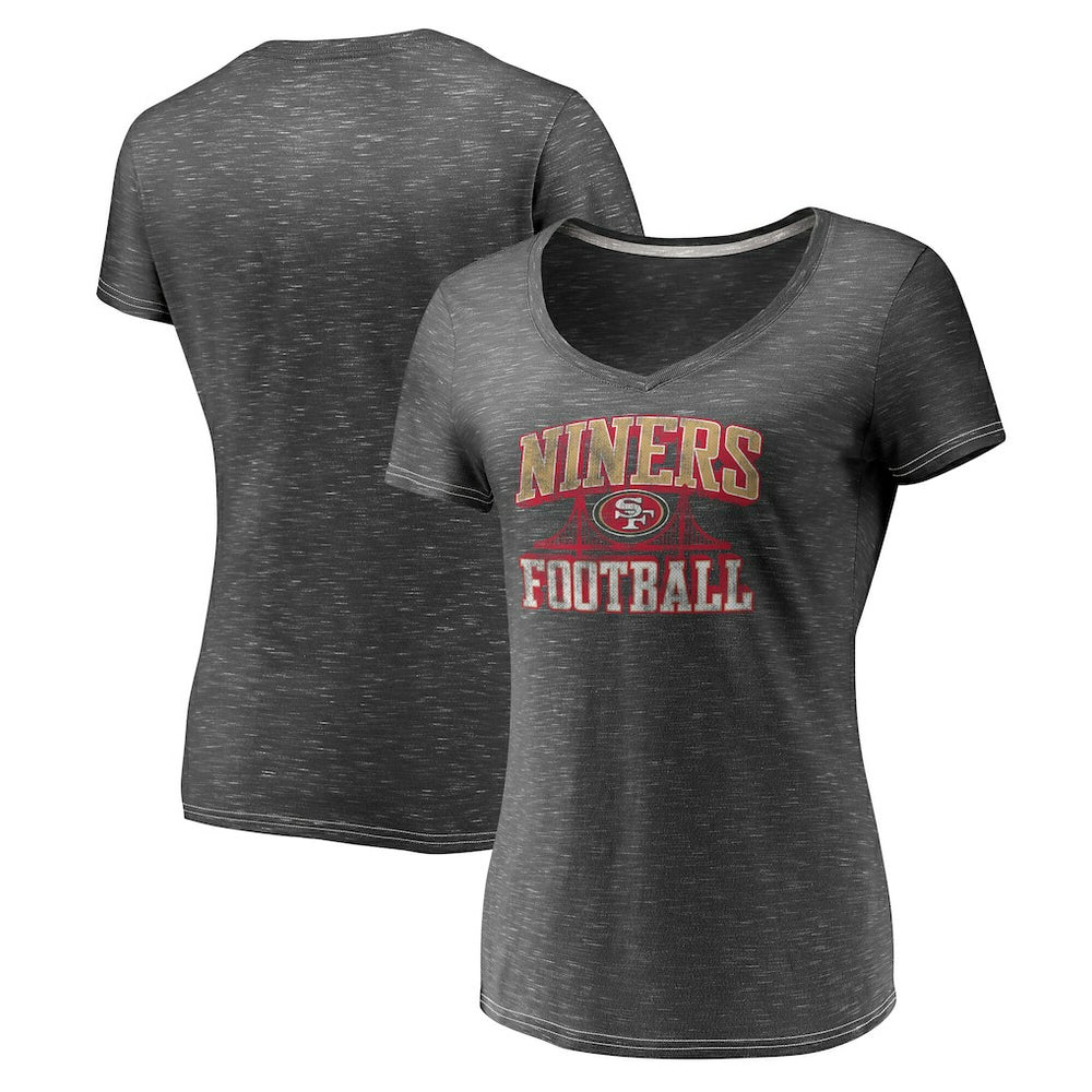 San Francisco 49ers Women's Hometown Space-Dye V-Neck T-Shirt | NFL Hot