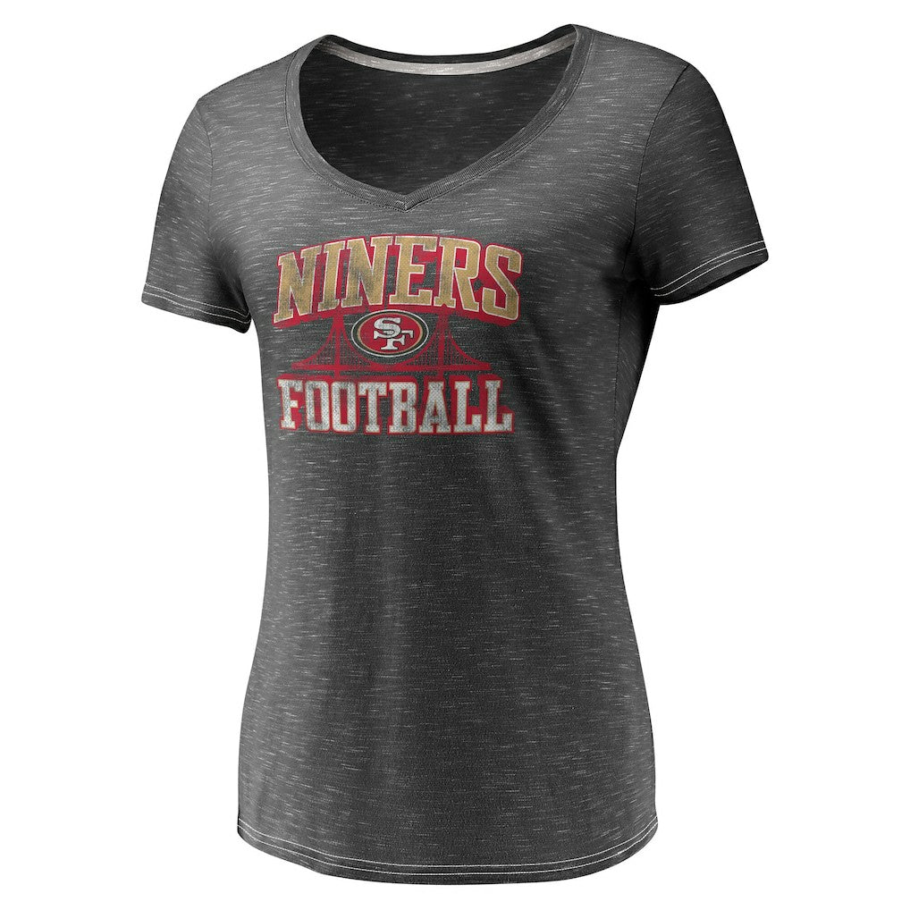 San Francisco 49ers Women's Hometown Space-Dye V-Neck T-Shirt | NFL Hot