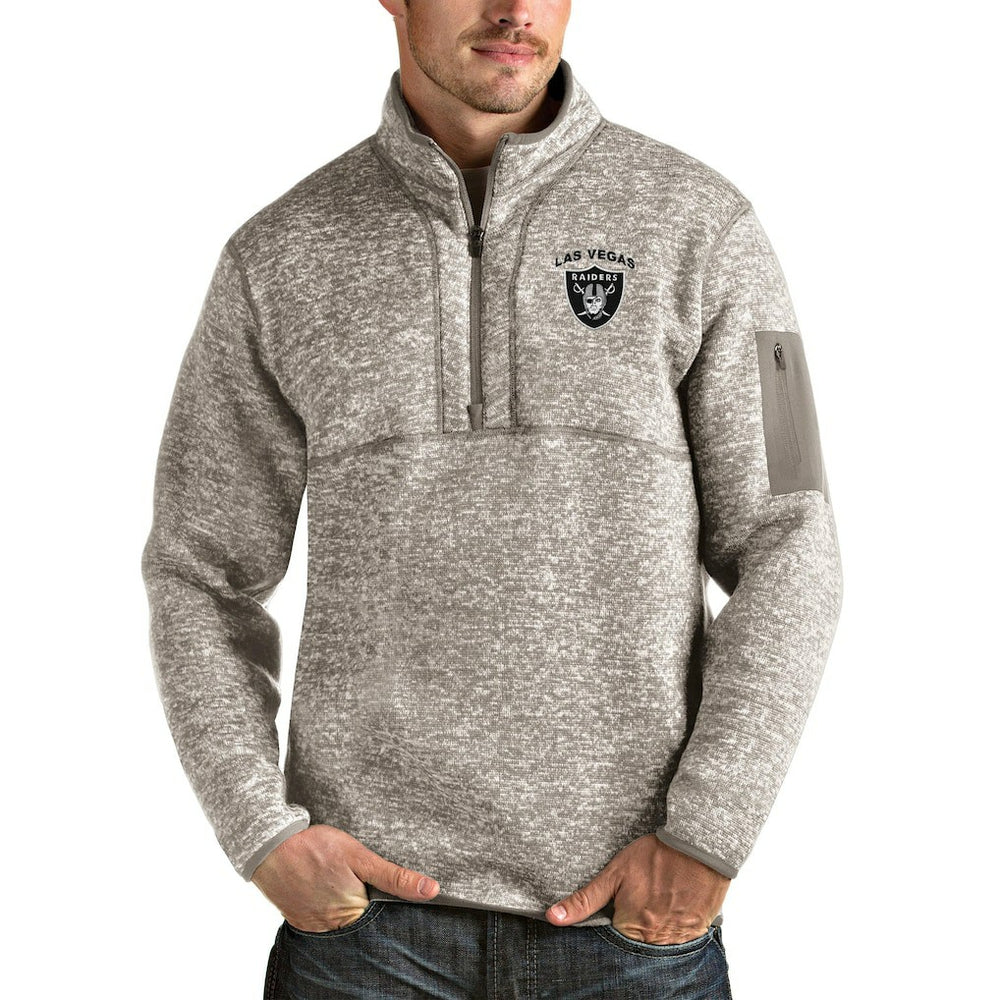 Las Vegas Raiders Antigua Primary Logo Fortune Quarter-Zip Pullover Jacket | NFL On sale