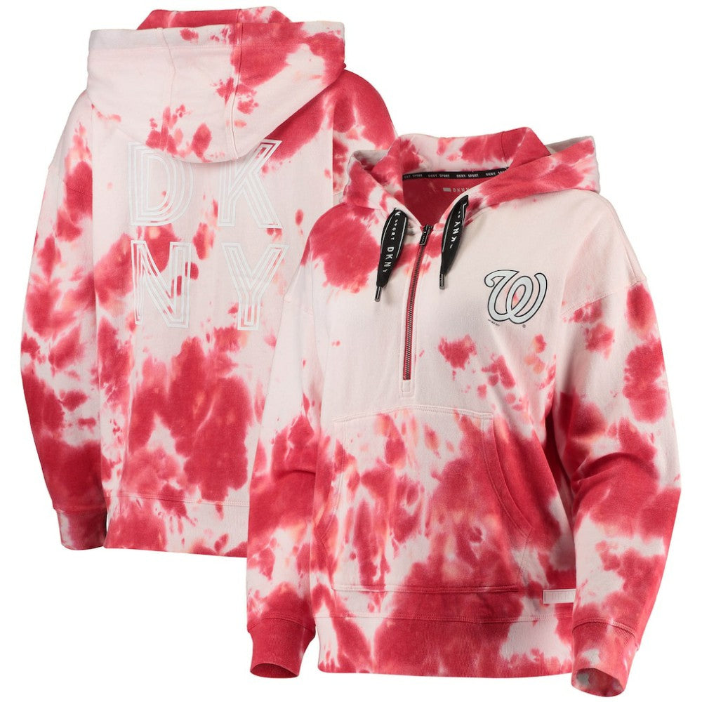 Washington Nationals DKNY Sport Women's Dakota Tie-Dye Half-Zip Hoodie - MLB Hoodies