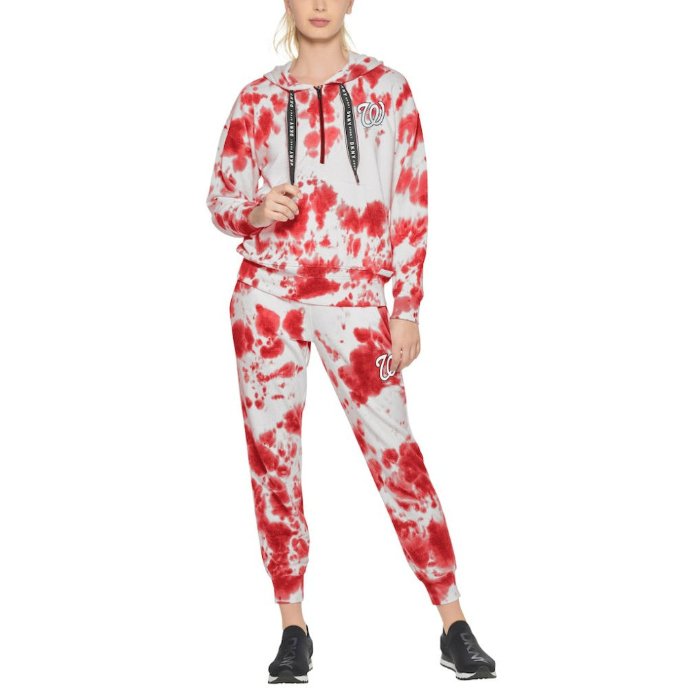 Washington Nationals DKNY Sport Women's Dakota Tie-Dye Half-Zip Hoodie - MLB Hoodies