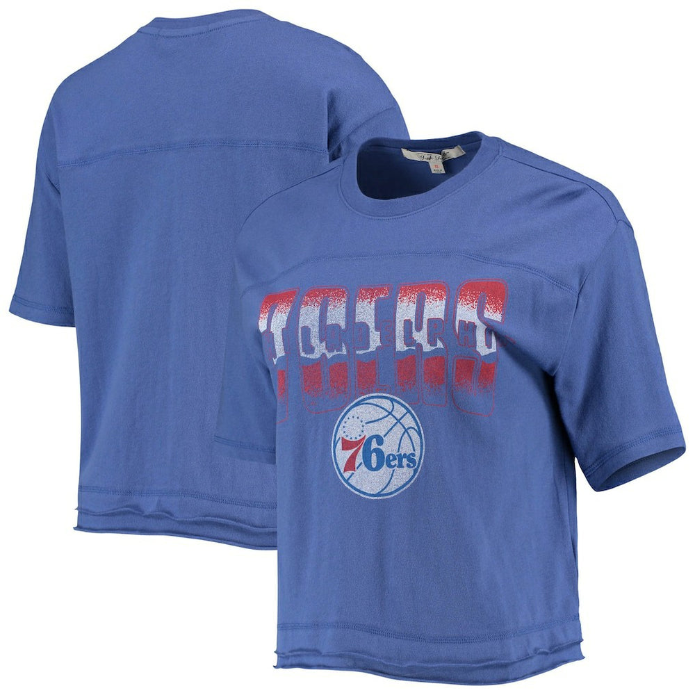 Royal Philadelphia 76ers Junk Food Women's Gradient Crop Top | NBA