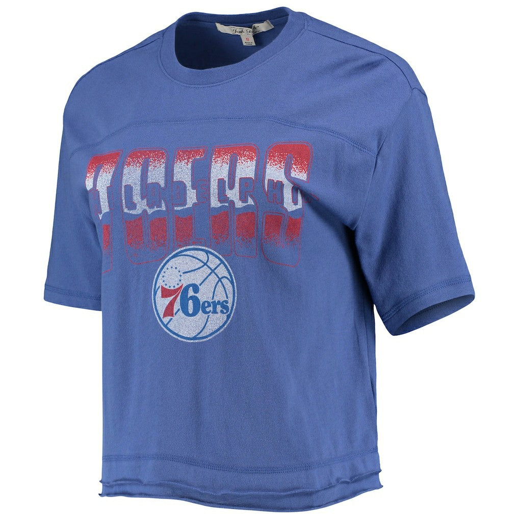 Royal Philadelphia 76ers Junk Food Women's Gradient Crop Top | NBA