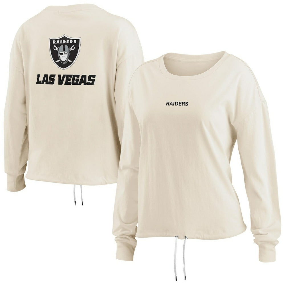 Las Vegas Raiders WEAR by Erin Andrews Women's Long Sleeve Crop Top Shirt | NFL Outlet