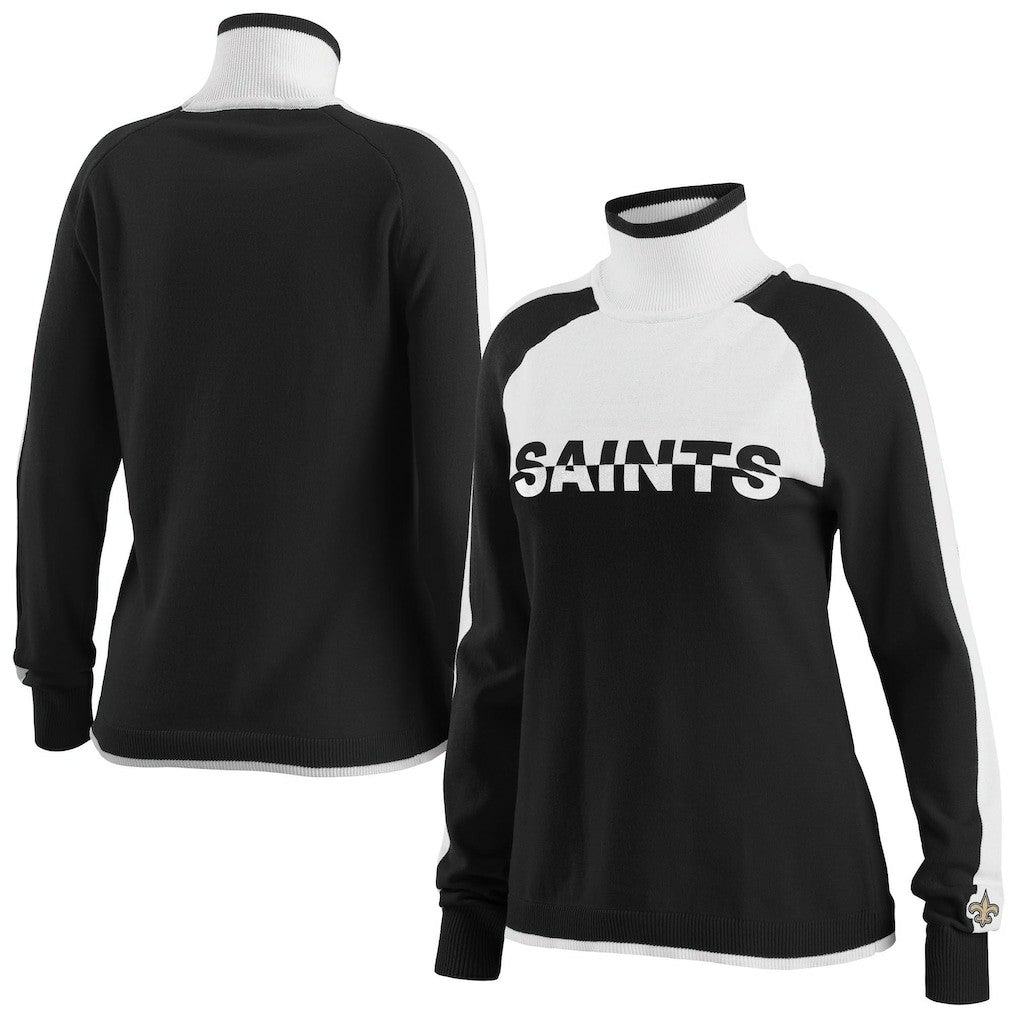 New Orleans Saints WEAR by Erin Andrews Women's Ski Raglan Pullover Sweater | NFL Sale