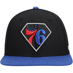 Black/Royal Philadelphia 76ers '47 75th Anniversary Carat Captain Snapback Hat | NBA