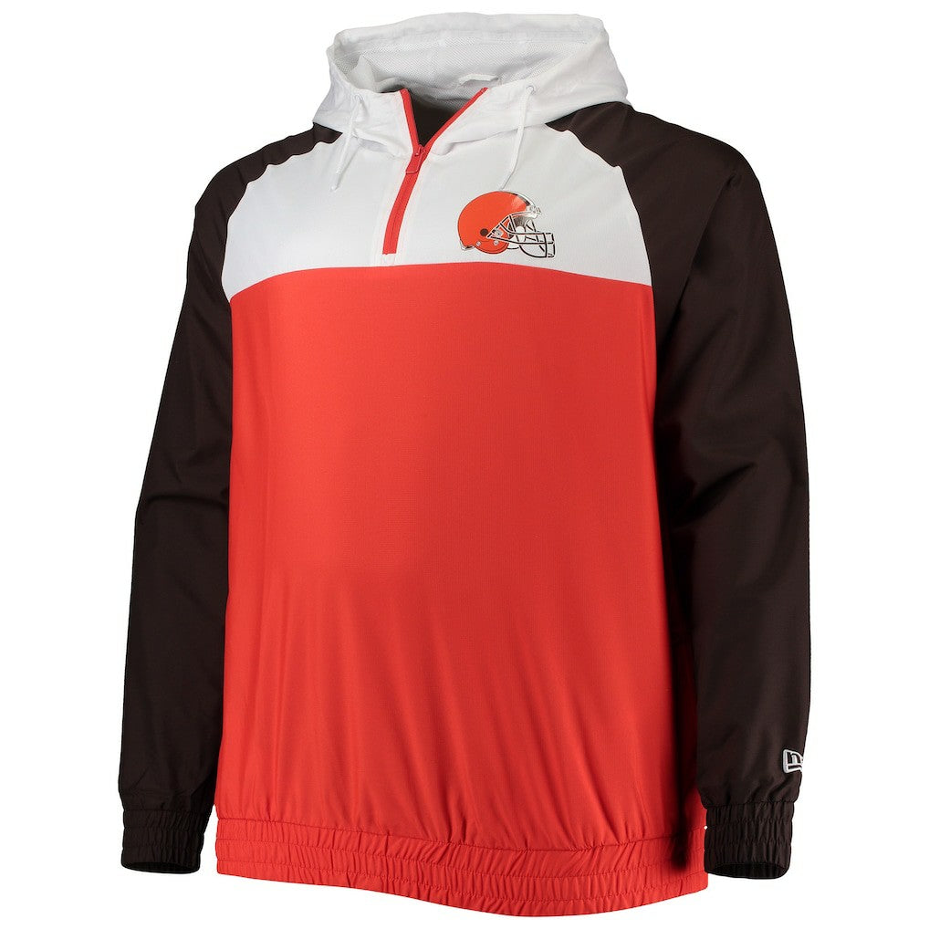 Cleveland Browns Big & Tall League Raglan Quarter-Zip Hoodie | NFL Hot