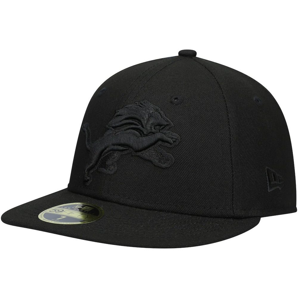 Detroit Lions Black on Black Low Profile 59FIFTY II Fitted Hat | NFL Discount