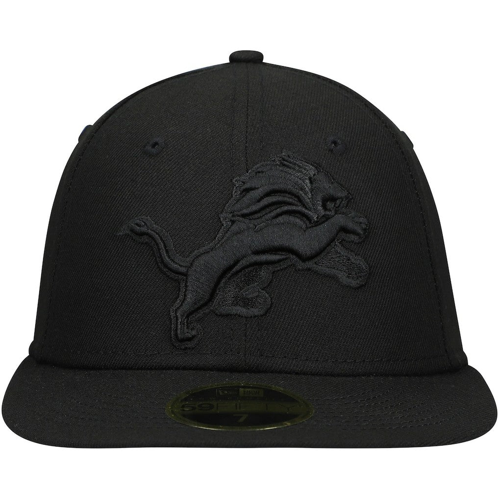 Detroit Lions Black on Black Low Profile 59FIFTY II Fitted Hat | NFL Discount