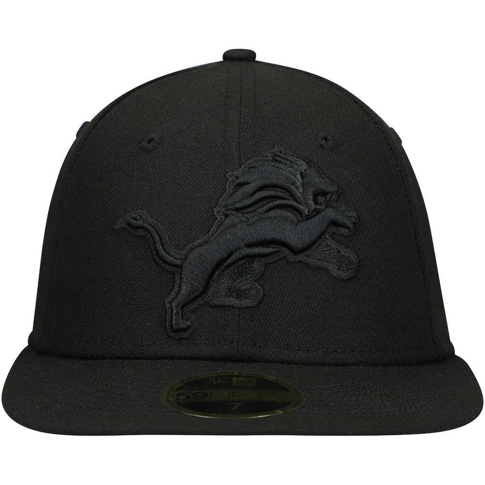 Detroit Lions Black on Black Low Profile 59FIFTY II Fitted Hat | NFL Discount