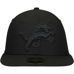 Detroit Lions Black on Black Low Profile 59FIFTY II Fitted Hat | NFL Discount