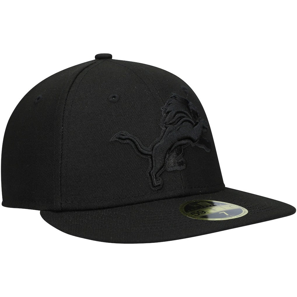 Detroit Lions Black on Black Low Profile 59FIFTY II Fitted Hat | NFL Discount