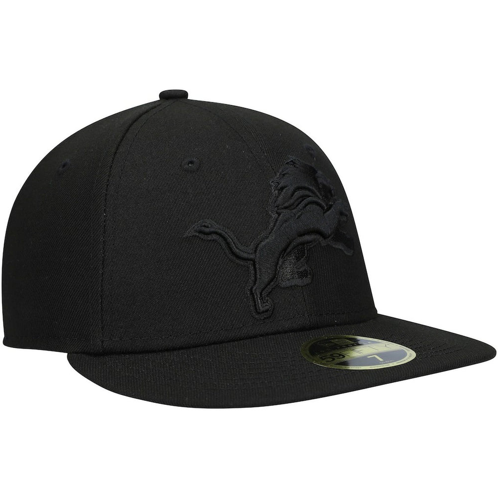 Detroit Lions Black on Black Low Profile 59FIFTY II Fitted Hat | NFL Discount