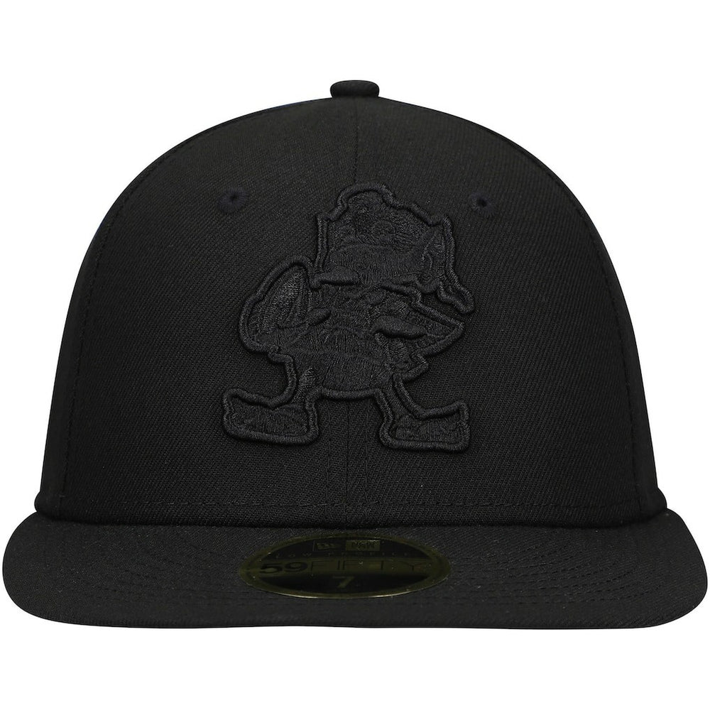 Cleveland Browns Historic Logo Black on Black Low Profile 59FIFTY II Fitted Hat | NFL Sale