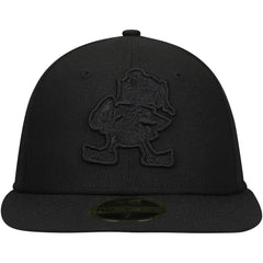 Cleveland Browns Historic Logo Black on Black Low Profile 59FIFTY II Fitted Hat | NFL Sale