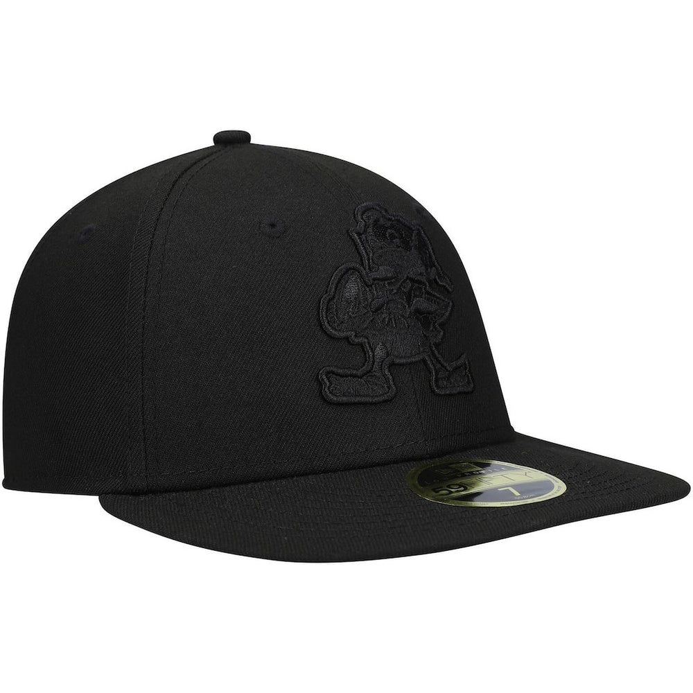 Cleveland Browns Historic Logo Black on Black Low Profile 59FIFTY II Fitted Hat | NFL Sale