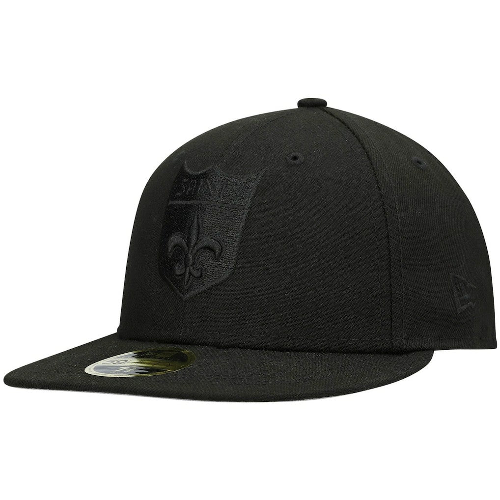 New Orleans Saints Historic Logo Black on Black Low Profile 59FIFTY II Fitted Hat | NFL Outlet