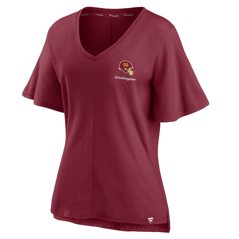Washington Commanders Washington Football Team Women's Southpaw Flutter V-Neck T-Shirt | NFL Near me