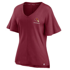 Washington Commanders Washington Football Team Women's Southpaw Flutter V-Neck T-Shirt | NFL Near me