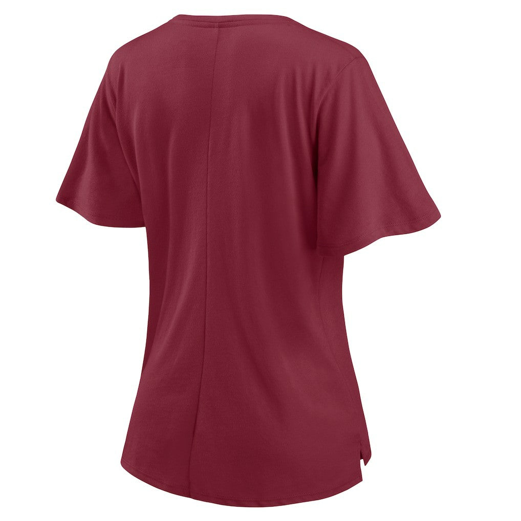 Washington Commanders Washington Football Team Women's Southpaw Flutter V-Neck T-Shirt | NFL Near me