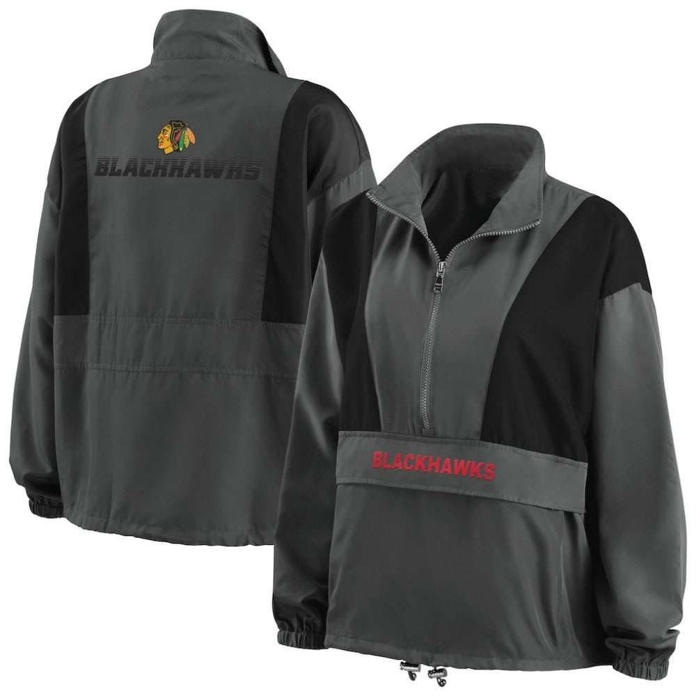Chicago Blackhawks WEAR by Erin Andrews Women's Popover Packable Half-Zip Jacket -  NHL Jackets
