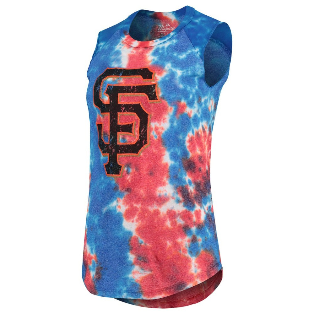 San Francisco Giants Majestic Threads Women's Tie-Dye Tri-Blend Muscle Tank Top - MLB Tanks