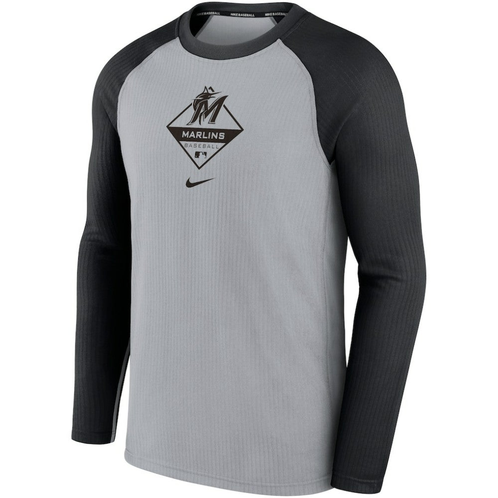 Miami Marlins Nike Game Authentic Collection Performance Raglan Long Sleeve T-Shirt - MLB T-shirts