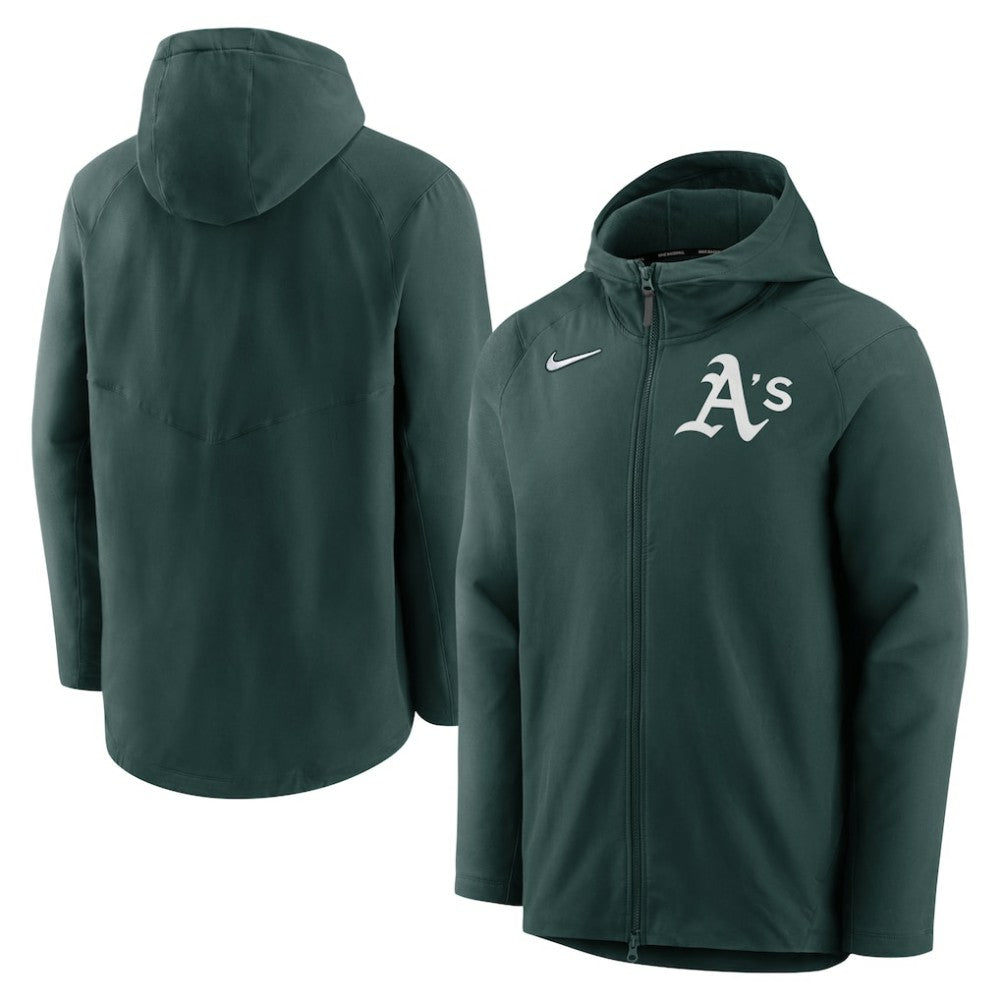 Athletics Nike Authentic Collection Performance Raglan Full-Zip Hoodie - MLB Hoodies
