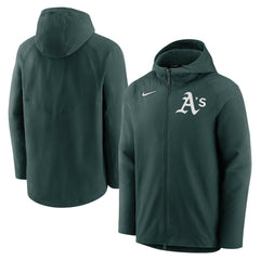 Athletics Nike Authentic Collection Performance Raglan Full-Zip Hoodie - MLB Hoodies
